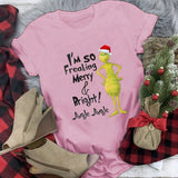 Men and Women Grinch Shirt round Neck Short Sleeve Summer