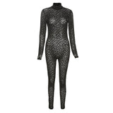 Autumn Fashion Sexy Women Clothing Slim-Fit Long-Sleeved Back Zipper Casual Jumpsuit