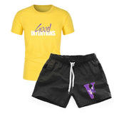Vlone T Shirts & Shorts 2 Piece Set Men'S Short Sleeve Sports Beach