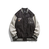 Man Fall Outfis Retro Alphabet Embroidered Baseball Uniform Coat Loose Jacket