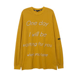 Man Fall Outfits High Street Simple Embroidered Letter Pattern Long Sleeve T-shirt Men and Women Oversize Loose round Neck