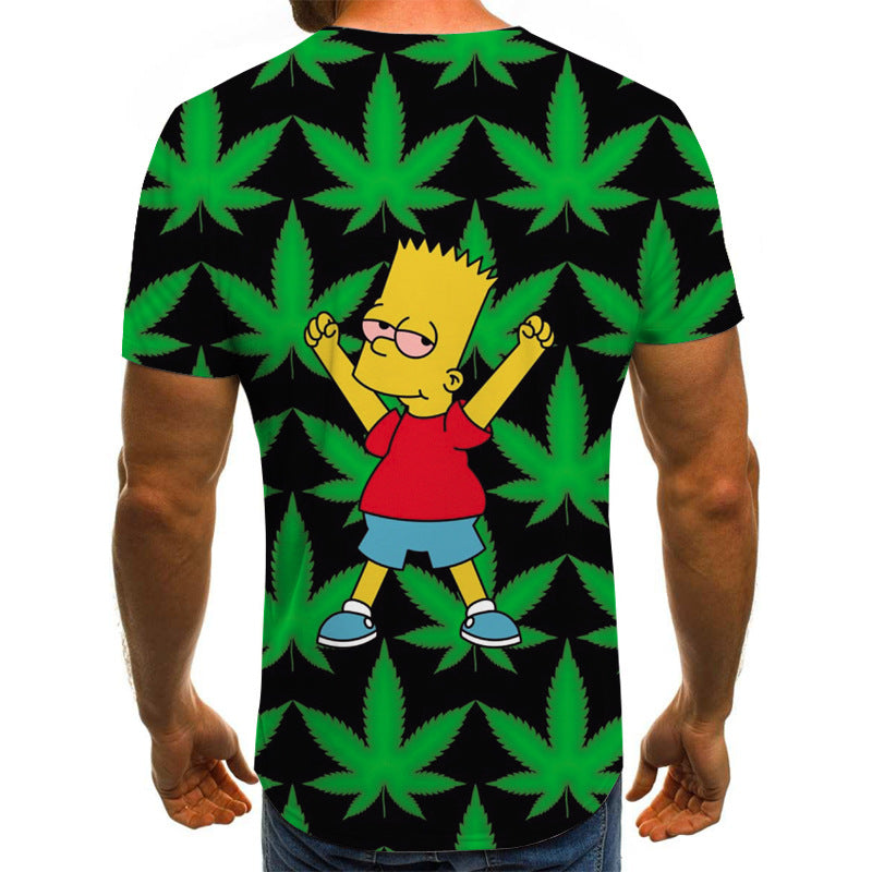 Men and Women Grinch Shirt Summer round Neck Slim-Fit Short Sleeve