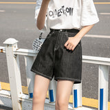 High Waisted Shorts High Waist Denim Shorts Women's Summer Loose Slimming and Straight Hot Pants