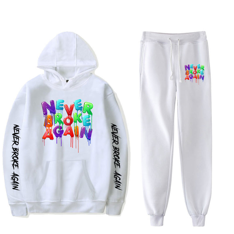 Never Broke Again Hoodie Hoodie Ankle Banded Pants Casual Suit