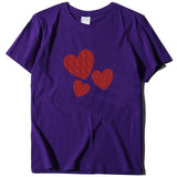 Valentine's Day T Shirt Large Size T-shirt Short Sleeve Red Heart Printing Summer