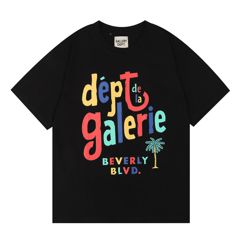 Gallery Dept T Shitrs plus Size Loose Short Sleeve Rainbow