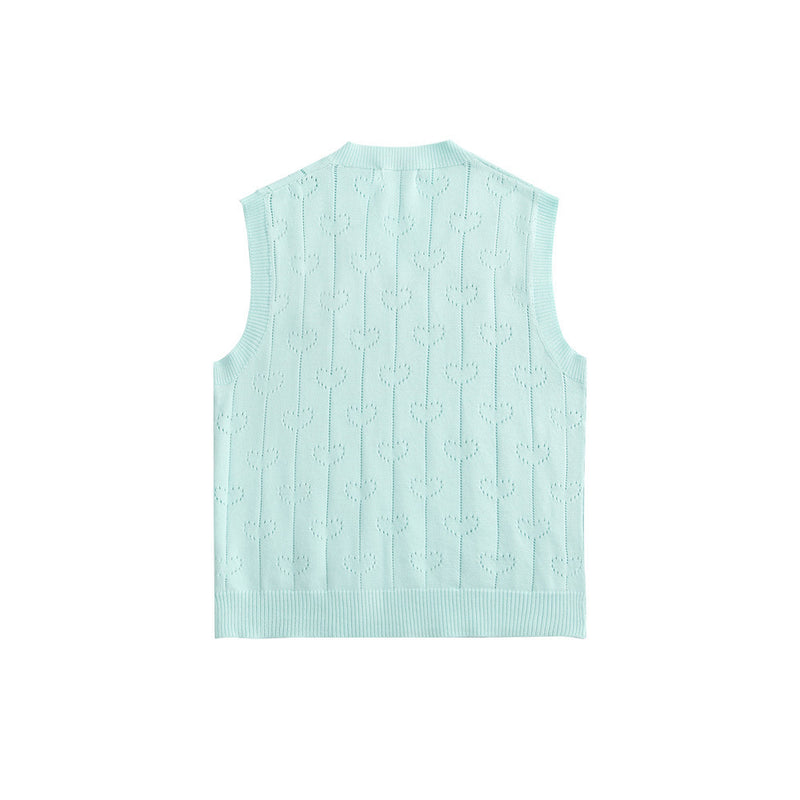Men Sweater Chain Pin Sleeveless Sweater Vest Men Vest Coat