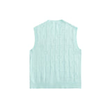 Men Sweater Chain Pin Sleeveless Sweater Vest Men Vest Coat