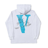 Vlone Hoodie Big V Men'S And Women'S Street Style Loose Hooded Sweater