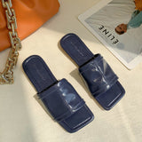 Women Open Toe Sandals Flats Summer Candy Color Flat Heel Fashion Slippers