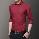 Men Shirts Long Sleeve Slim Fit Shirt