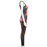 Summer Women's Printed Sexy Sleeveless Sling Tight Sports Fitness Jumpsuit