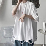 Men T-Shirts Loose Half Sleeve Print