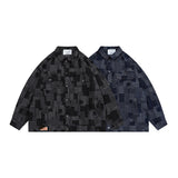 Man Fall Outfis Full Printed Plaid Lapel Coat Men's and Women's Hip Hop Loose Casual Couple Jacket
