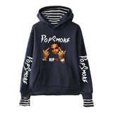 Pop Smoke Hoodies Rapper Print Fake Two Pieces with Cap
