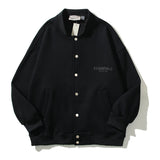 Cardigan Baseball Jacket Fog Back Silicone Letters Ins Loose Baseball Uniform Jacket