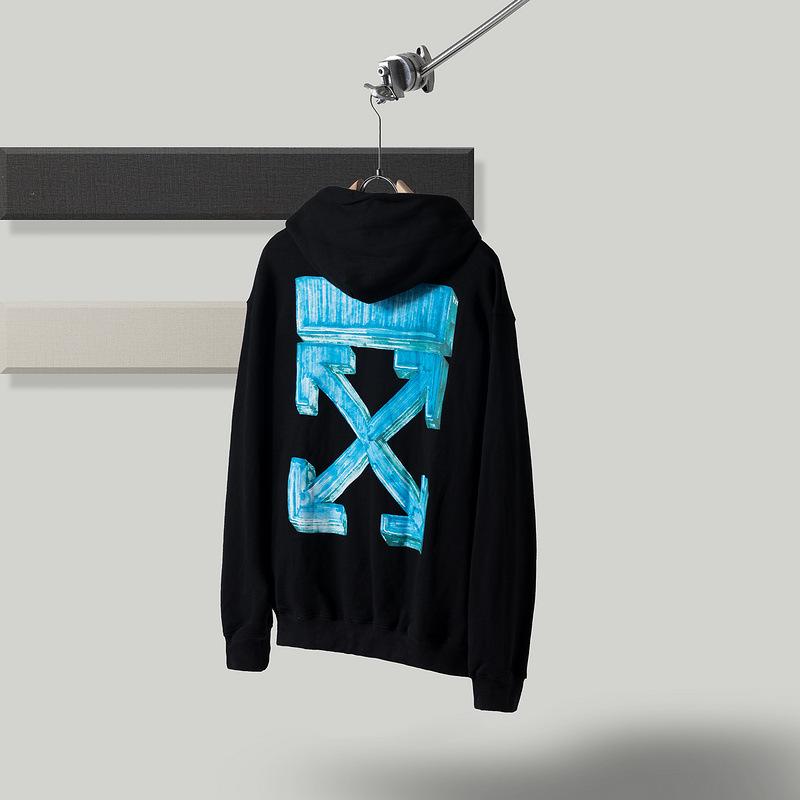 Off White Hoodie With Arrow Print Men'S Arrow Cotton Plus Size Casual And Comfortable Sweater Owt