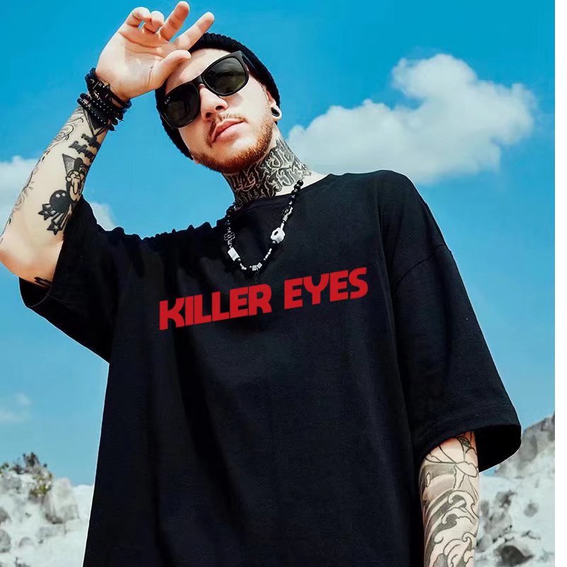 Men T-Shirts Loose Printed round Neck Half Sleeve