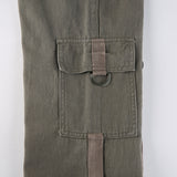Julia Fox Low Rise Jeans Side Pleating Cool Strap Irregular Straight-Leg Pants Multi-Pocket Flanging Versatile