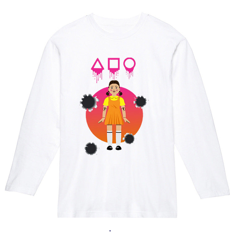 Squid Game Costume Printed Men's and Women's Long Sleeves T-shirt