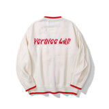 Men Sweater Back Letter Jacquard Cardigan Sweater Men's Collar Sweater Coat