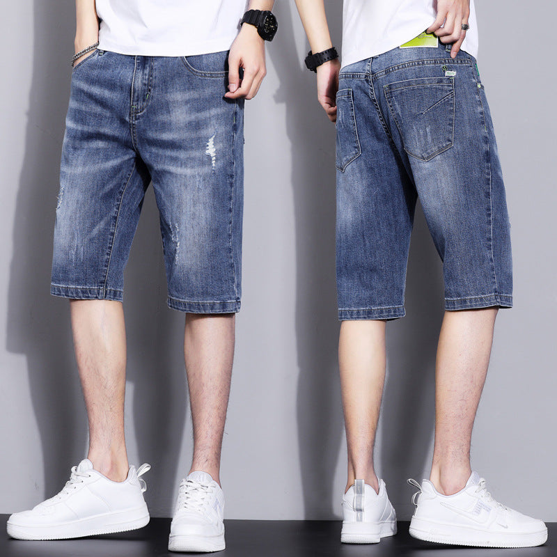 Men Denim Shorts Men's Thin Loose Casual Pants