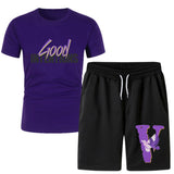 Vlone T Shirts & Shorts 2 Piece Set Short Sleeve T-Shirt Sports Summer