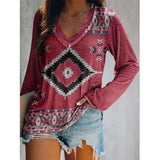 Romanian Gypsy Outfits Printed Long-Sleeved T-shirt for Women
