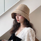 Women Bucket Hat Small Basin Sun Cloth Hat Big Head Circumference Sunshade