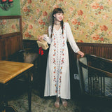 Coachella Music Festival Outfits Embroidered Loose Waist Large Swing Dress Vacation Skirt