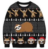Men and Women Grinch Sweater Christmas Pattern 3D Loose-Fitting Casual round-Neck Sweatshirt