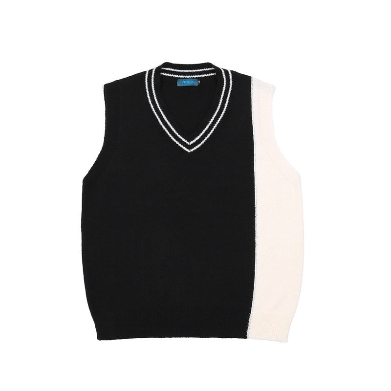 Men Sweater Sweater Vest Outer Wear Men's Loose V-neck Sleeveless Sweater Vest