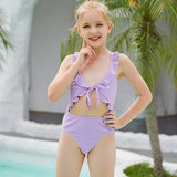 Children Swimsuit Children's One-Piece Ruffled Tied Bikini Swimsuit