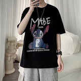 Men T-Shirts Loose Printed Half Sleeve