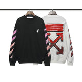 Off White Sweatshirts Fall/Winter Arrow Print Round-Neck Pullover