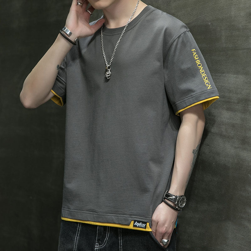 Men T-Shirts Loose Printed Half Sleeve