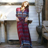Gypsy Girl Outfits Cardigan Dress Dress Single-Breasted Printing