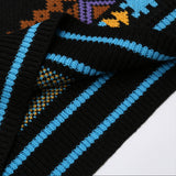 Men Sweater Contrasting Color Jacquard Knitted Vest Men's Idle Style Outer Vest Street