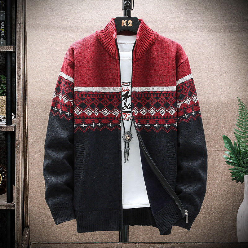 Men's Jackets Autumn and Winter Men's Fleece Jacket plus Size
