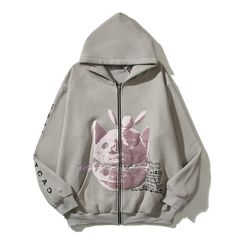 Cardigan Baseball Jacket Autumn and Winter TS Printing Casual Sweatshirt