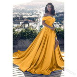 Kendall Jenner Wedding Guest Dress Solid Color off-Shoulder Elegant Evening Dress