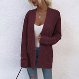 Women's Cardigan Knit Sweater Women's Autumn and Winter Knitted Cardigan Coat