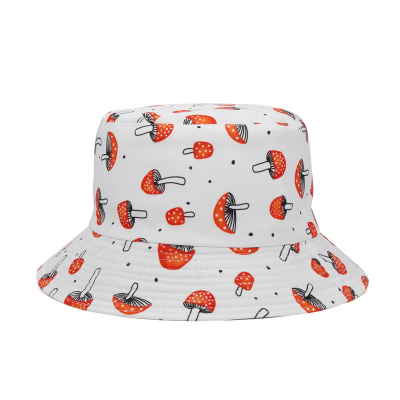 Mushroom Hat Spring and Summer Hat Female Cute Mushroom Pattern Hat Sun-Proof Basin Hat Outdoor Leisure