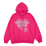 Man Fall Outfits Love Printed Hoodie Autumn and Winter Loose Pullover Sports Hoodie