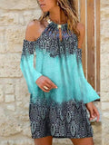 Modern Gypsy Outfits Printed Dress for Women off-the-Shoulder Sleeves