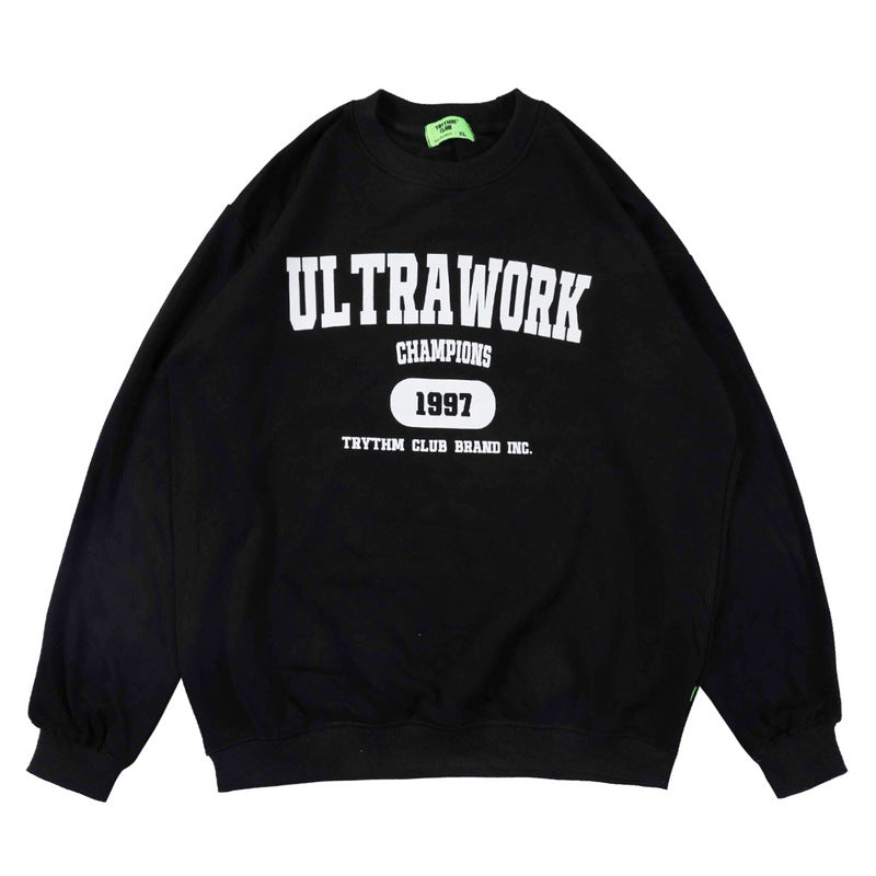 Man Fall Outfits Loose Autumn and Winter Oversize Hip Hop Vibe Style Sweater Men