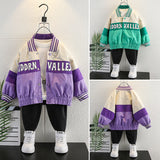 Toddler Boys Jackets Boys Casual Cardigan Coat Spring and Autumn Baseball Uniform