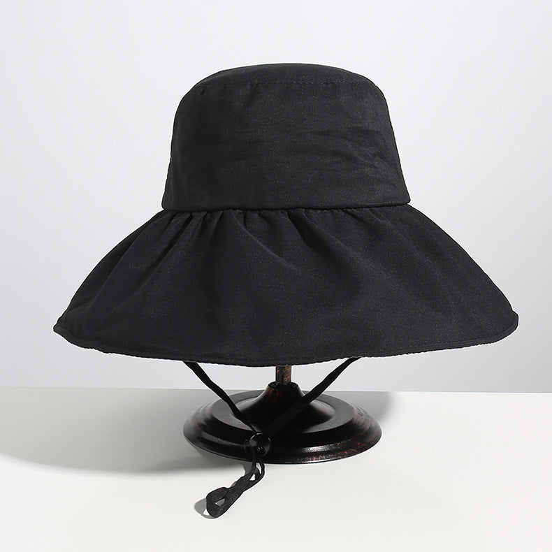 Women Bucket Hat Hat Big Brim Vinyl Sun Protective Sun Shade