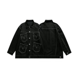 Men Denim Jackets Fall Black Denim Jacket