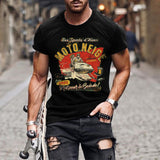 Man T Shirt Cotton round Neck Heat Transfer Patch Short Sleeve Shirt